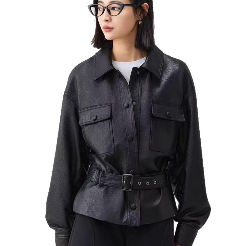 Spring & Autumn Women's Short Leather Jacket – Stylish Motorcycle Outerwear
