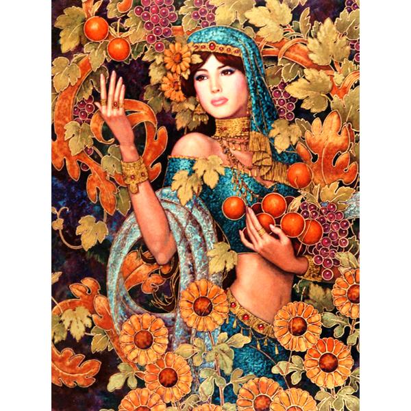Diy Full Round Diamond Painting Woman 5D Diamond Embroidery Flower Mosaic Portrait Rhinestone Handmade Hobby Decor