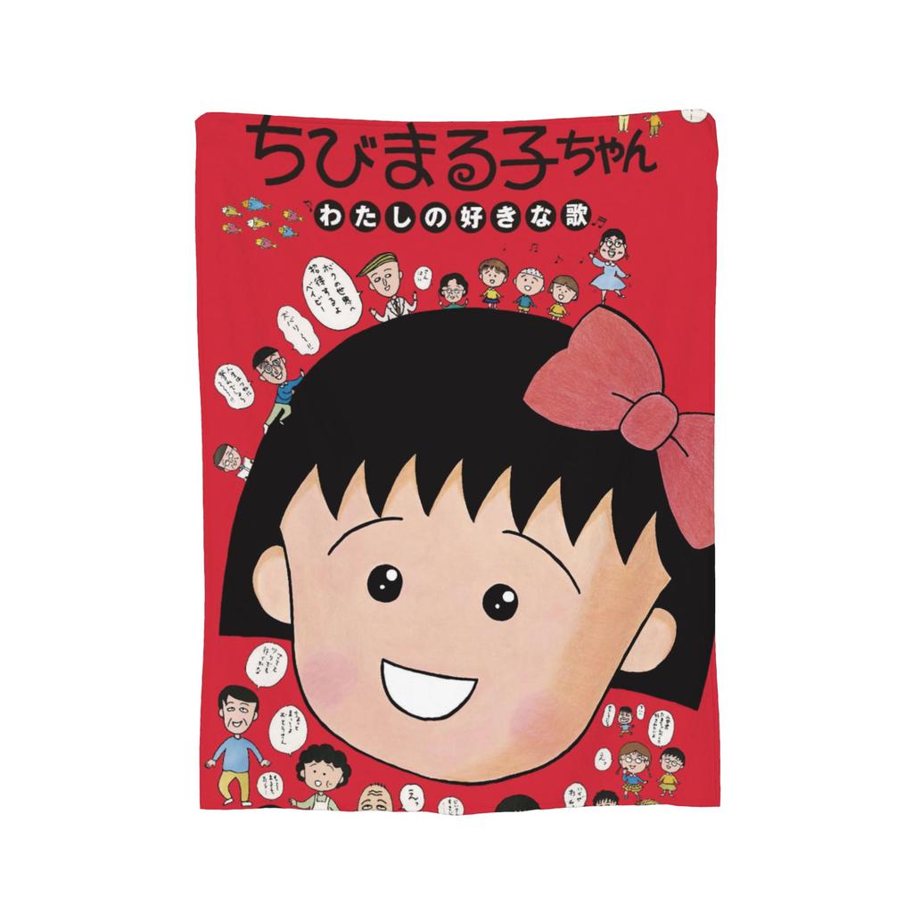 Anime Chibi Maruko Chan Blankets Flannel Spring Autumn Breathable Lightweight Throw Blankets for Sofa Travel Bedspreads