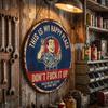 This Is My Happy Place Metal Tin Sign Vintage Garage Decor Round Wall Plaque for Workshop Man Cave or Automotive Space