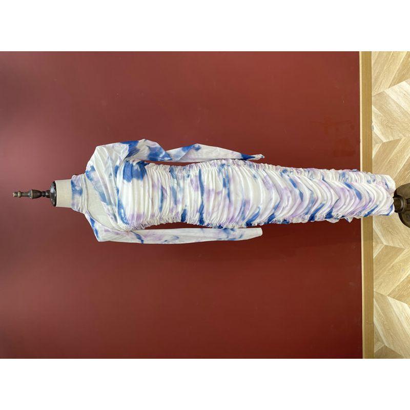 2025 Spring and Summer New Beauty To Aphasia Niche Holiday Style Tie-dye Elements Tube Top Dress Long Dress