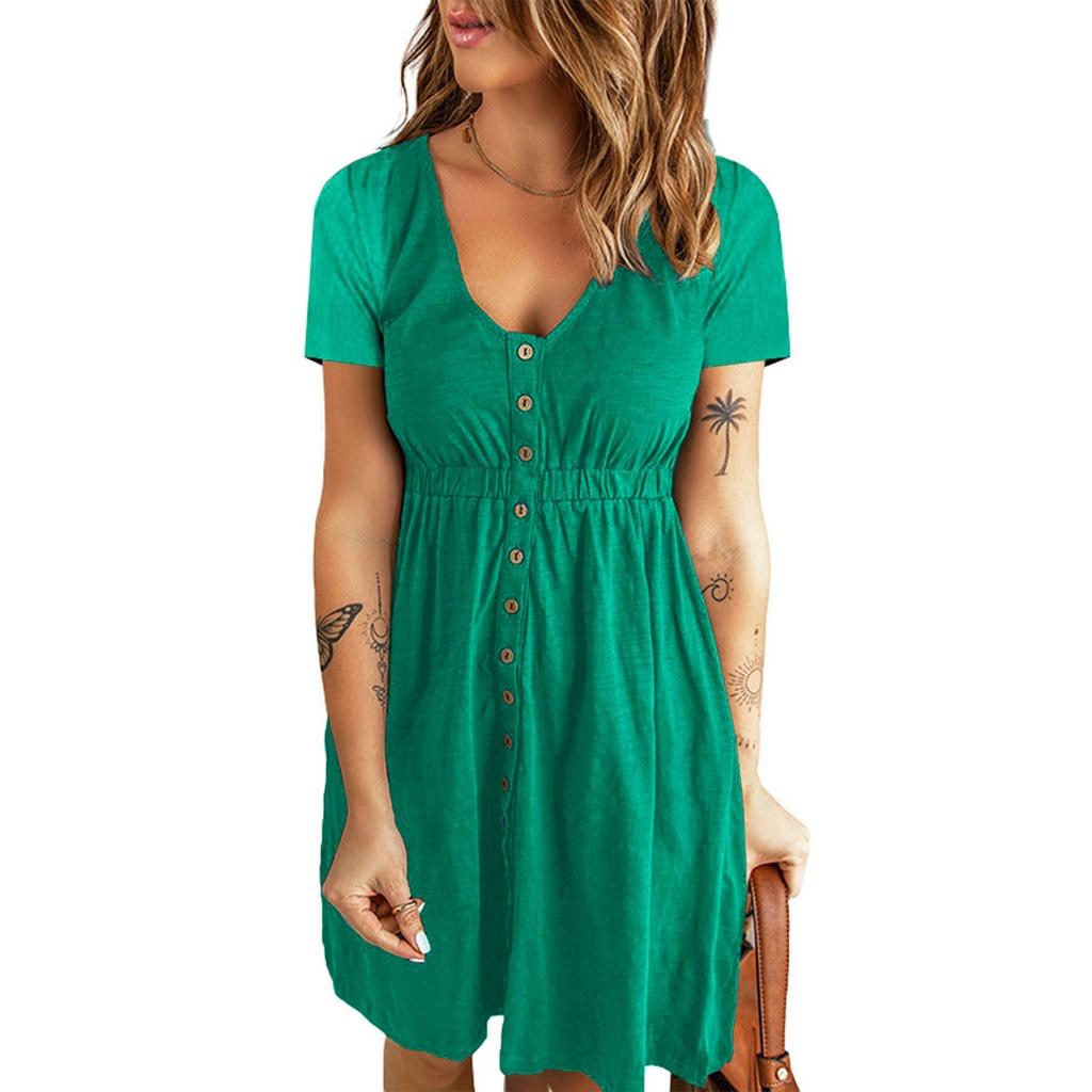 A Fashionable Solid-colored Loose Dress For Ladies