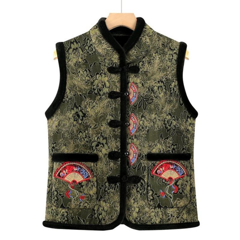 Autumn and Winter Thickened Vest Jacket Middle Old Vest Old Lady Vest Velvet Top