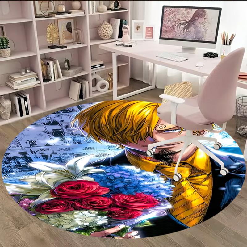 1pc S-Sanji  Carpet, Round Rug, Comfortable, Suitable for Entryways, Living Rooms, Office, And Bedrooms, Christmas Decoration