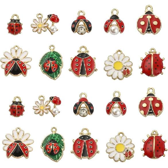 DanLingJewlry 50Pcs 10 Styles Zoo Animal Charms Cute Enamel Animal Charms Panda Fox Giraffe Tiger for DIY Jewelry Making