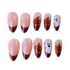 Nail Art Small Fresh Cute Halloween French Pumpkin Ghost Long Almond Wear Armor