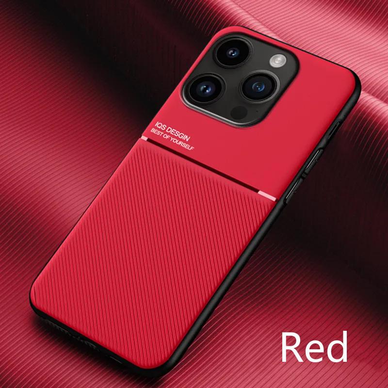Leather Texture Car Magnetic Holder Case For iPhone 15 14 13 12 11 Pro Max XS X XR 8 7 Plus Shockproof Soft Bumper Protect Cover
