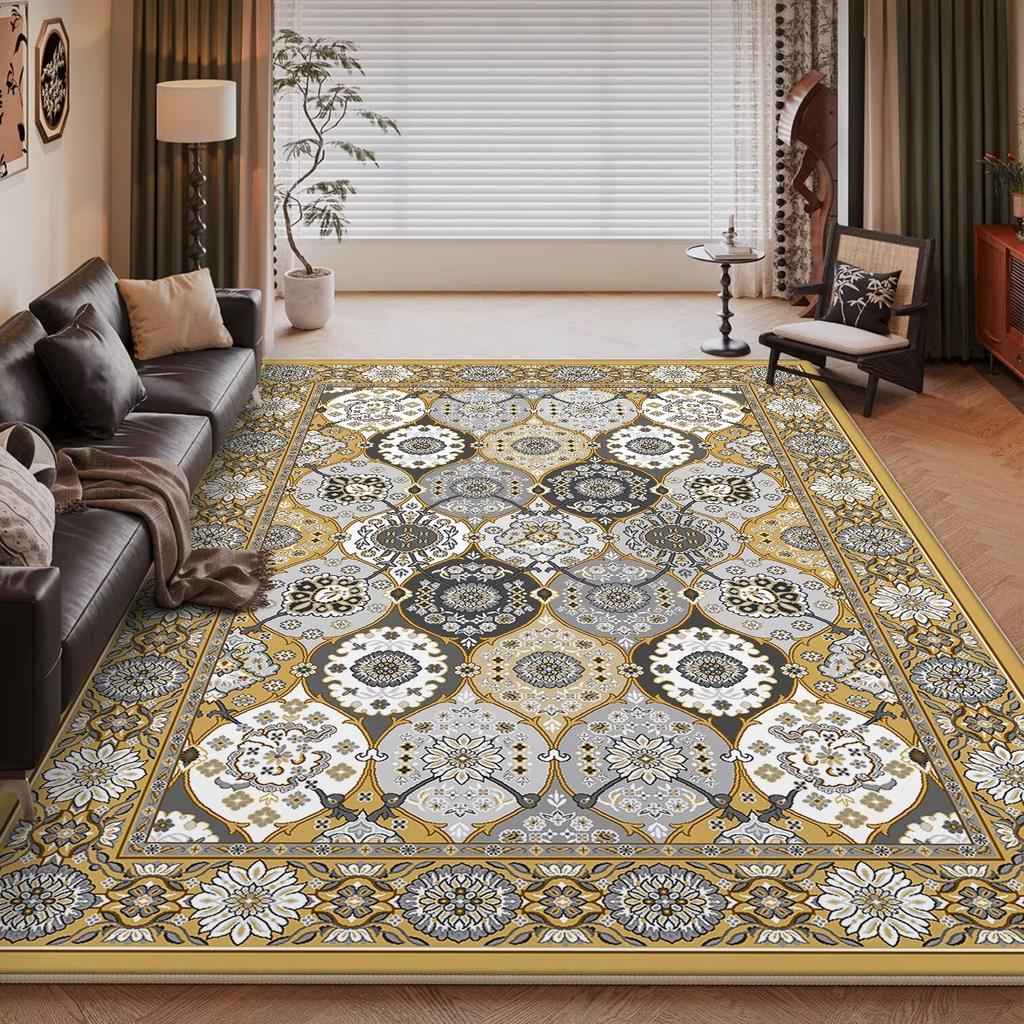 Bohemia Golden Deluxe Living Room Rugs Decoration Bedroom Anti Slip Floor Mats Large Area Carpet Lounge Rug Persian Mat Washable