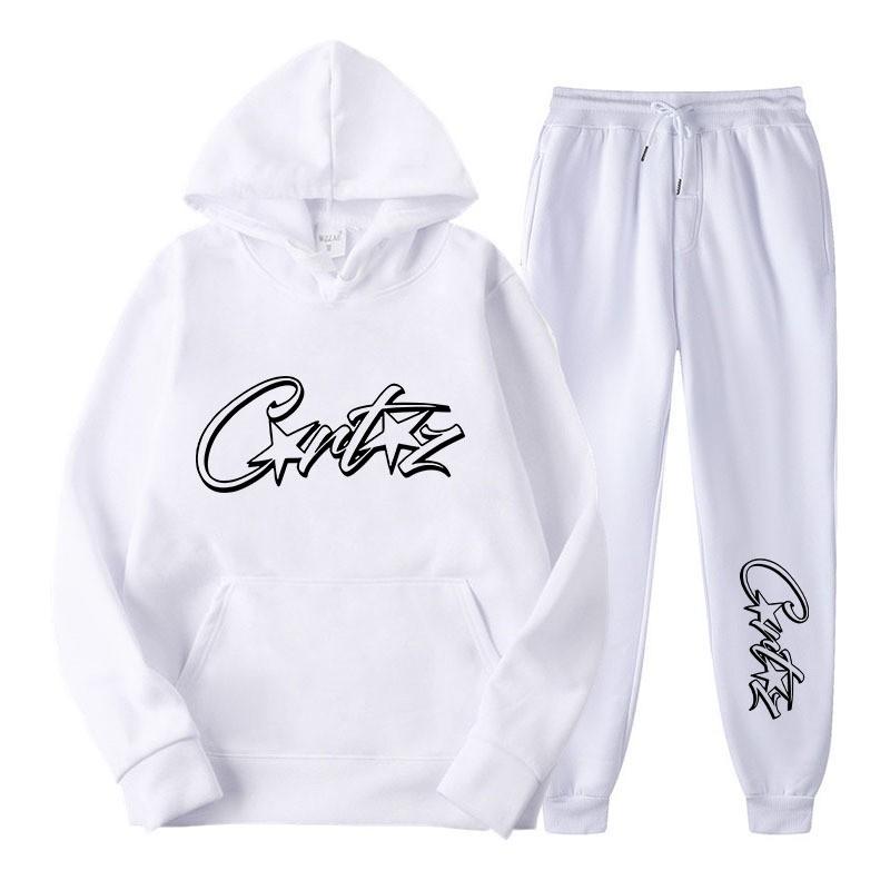 Set Felpa Invernale Unisex Con Grafica Monocromatica Audace Vestibilità Larga Streetwear Tuta per Adolescenti