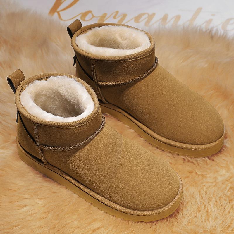 Winter velvet short boots, thickened foot warmer snow boots, comfortable and soft short cotton shoes 39