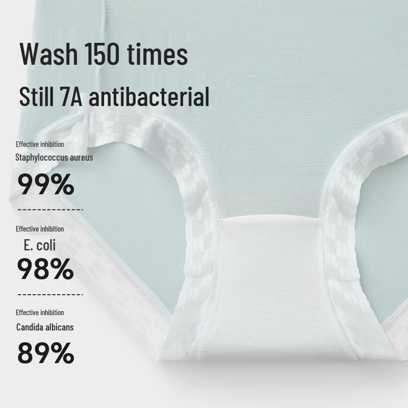 Freego Women's Mid-Waist Seamless Antibacterial Mulberry Silk Briefs 4-Pack