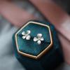 Gold Flower Stud Earrings for Women - Retro Design, High-End Luxury Jewelry