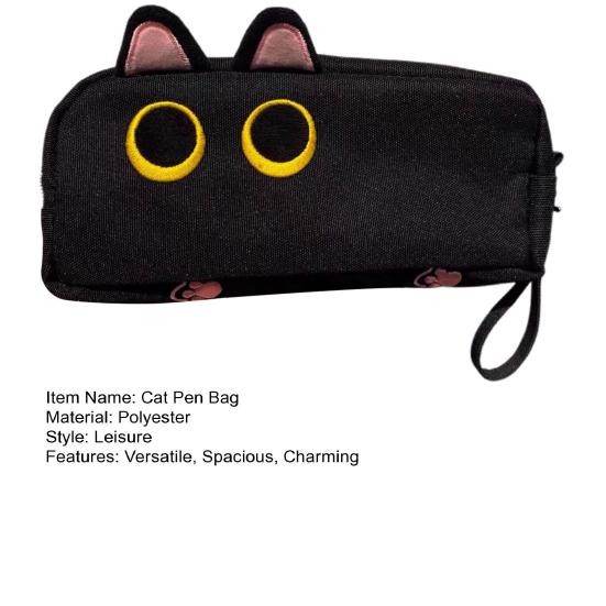 3D Cat Pencil Case Large Capacity Pencil Holder Cute Cat Pen Bag Zipper Stationery Organizer Office School College Supplies