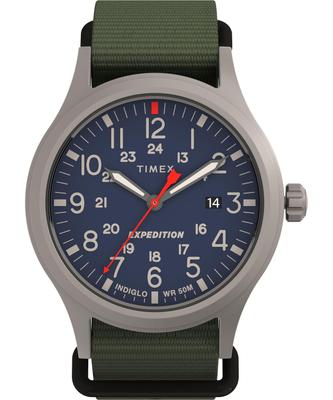 Expedition Scout 40mm Men's Analog Watch INDIGLO Backlight Luminous Hands 50m Water Resistant Green 24-Hour Rugged Outdoor Classic