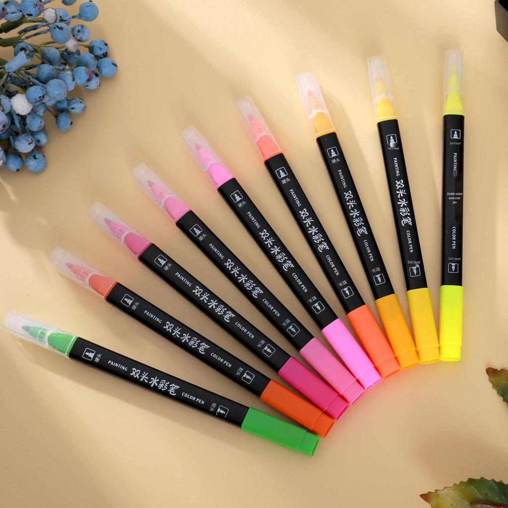 Double-Headed Soft Watercolor Pen Set for Student Art & Children's Graffiti