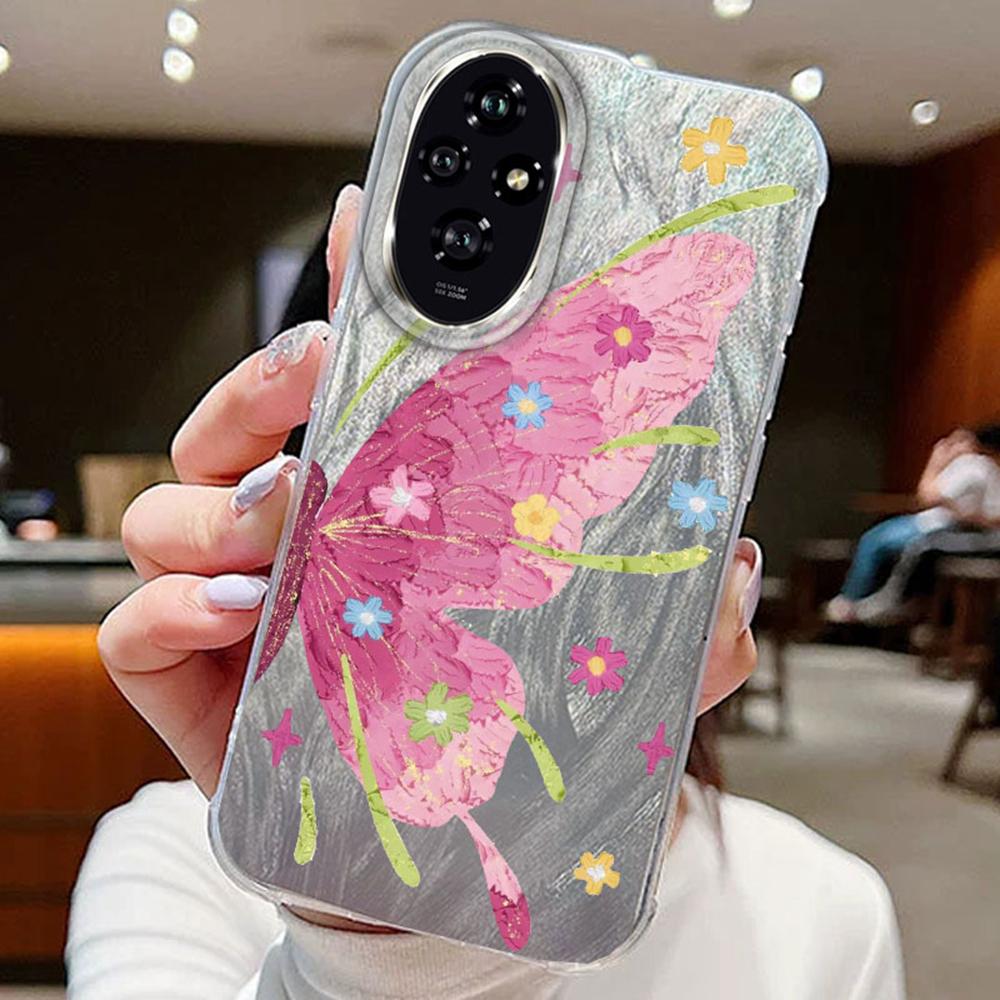 

Металевий Чохол для телефону з принтом метеликів та кольорових рослин для Honor 400 200 Magic 7 Lite X9c X9a X8b X8a Силіконовий Парний Чохол-накладка на задню панель Honor 200