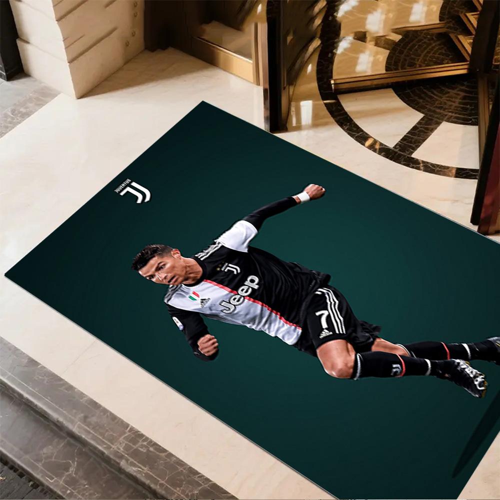 Ronaldo Juventus Action Floor Mat Design for Playrooms Living Rooms Entryway Study Room Anti-slip Rug Decorate Offices Wedding Party Gift