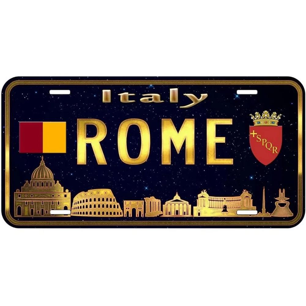 Vintage License Plates for Decoration Signs - Barcelona Paris London Amsterdam Metal Automotive Tag For Car Front