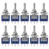 SPDT 10PCS ON-Off-ON Toggle Switch, 3-Position 3-Pin Rocker Switch 6mm 6A 125VAC