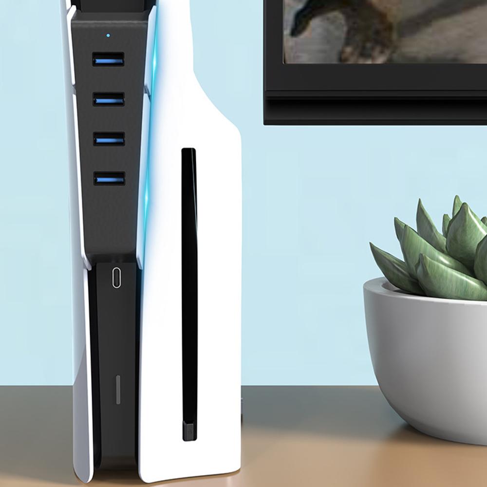 HONSON HS-P5S002 4 Ports USB Hub for Sony PS5 Slim Game Console USB 2.0 Expansion Hub Charger Adapter