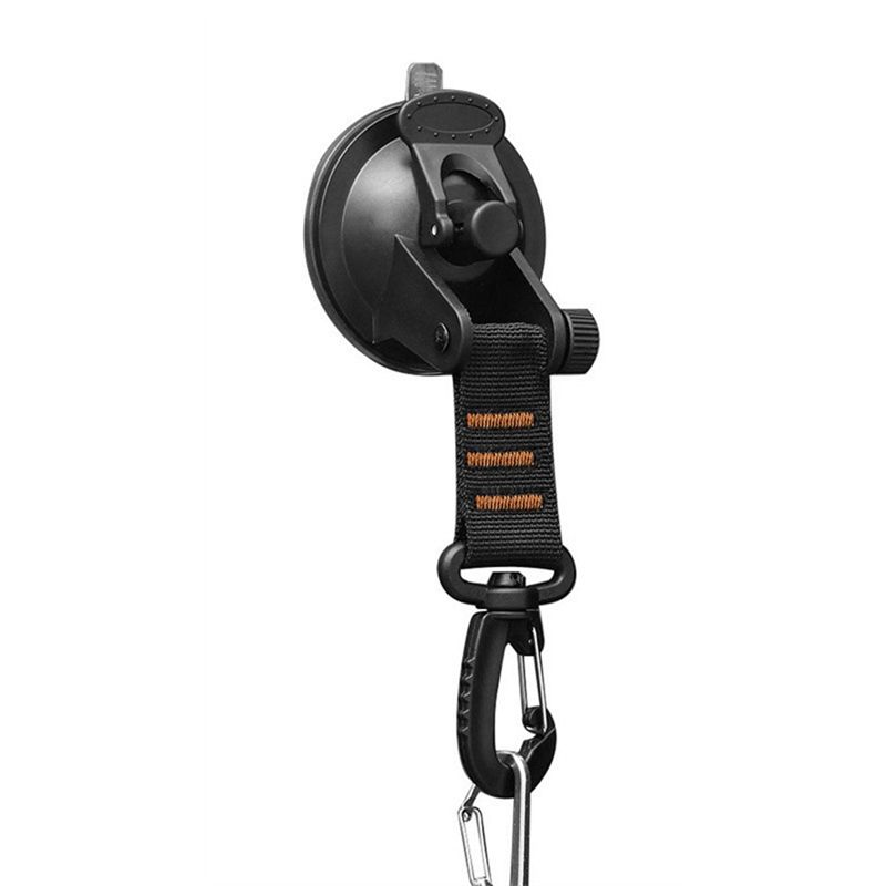 ABWR-4 PCS Heavy Duty Suction Cup 360° Rotating Camping Suction Hooks With D Ring For Awning-Orange