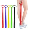 Extended Plastic Shoehorn with Large Hanging Hole - Convenient Assistance for Pregnant Women and Elderly, No Need to Bend Over