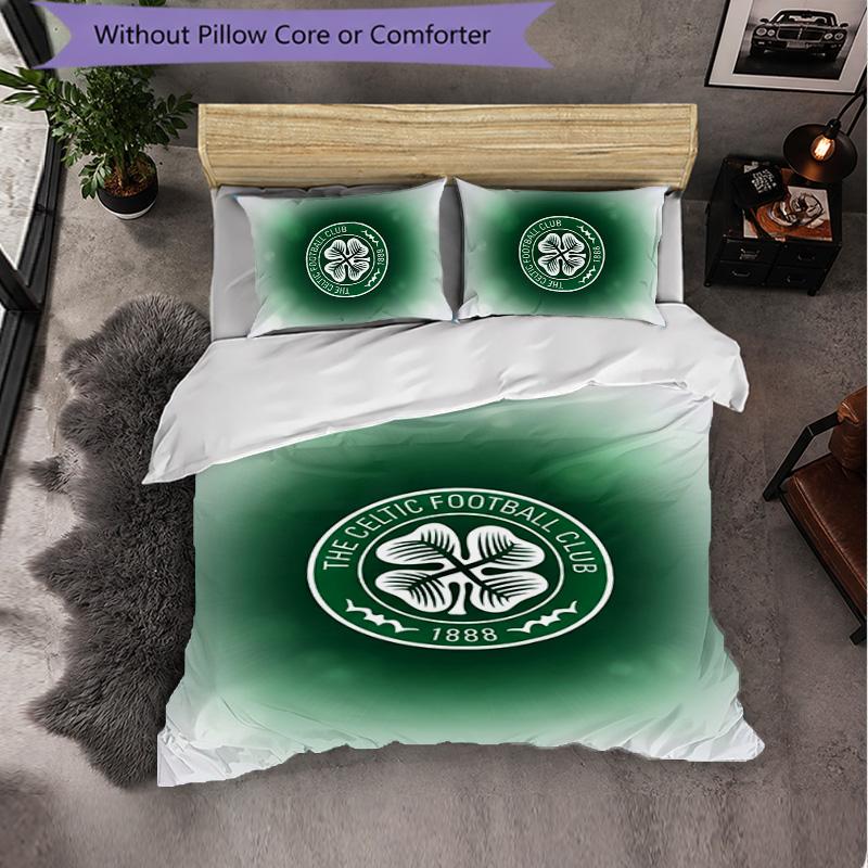 Celtic FC témájú ágynemű garnitúra 3 részes paplanhuzat szett Dekoratív ágynemű tinédzser szobába Otthoni dekoráció