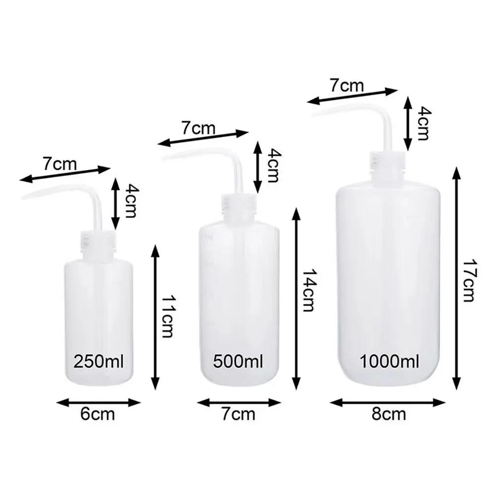 1Pcs Washing Clean Wash Bottle White Plastic Laboratory Measuring Bottles 250/500/1000ml Measurement Tattoo Squeeze Bottle