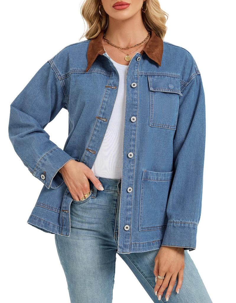 Giacca di jeans larga da donna stile 2025 - Manica lunga alla moda