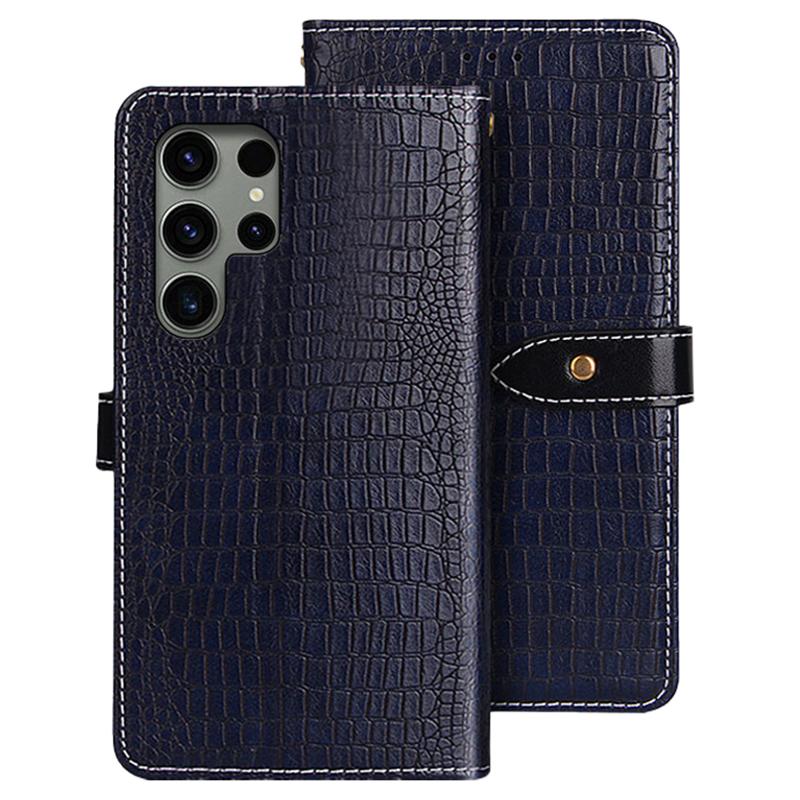For Samsung Galaxy S24 Ultra Crocodile Texture Leather Case with Wallet Stand