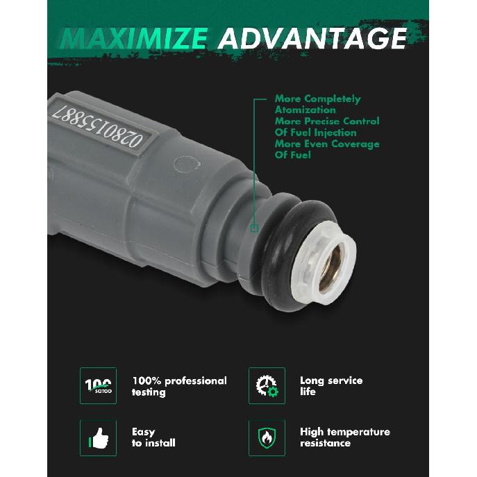 SCITOO FJ303 4Pcs 4 Holes Fuel Injectors fit for Ford for Contour 2.0L 1999 2000, for Ford for Escape 2.0L 2001 2002 2003 2004, for Mazda for Tribute