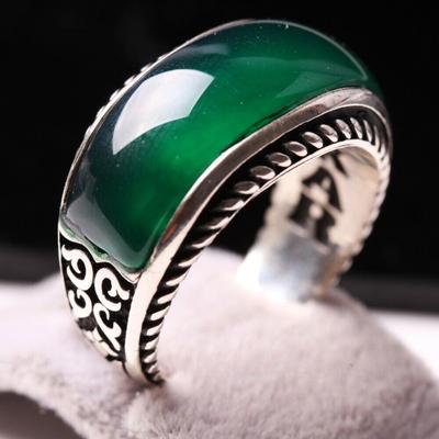 Nuevo anillo minimalista con patrón de jaspe vintage retro para hombres y mujeres, accesorios de anillo versátiles