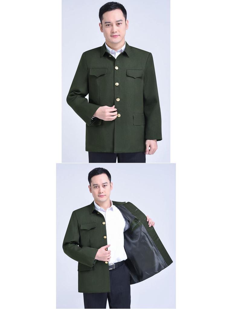 Men's Zhongshan Suit: Autumn/Winter Casual Wear for Middle-Aged and Elderly