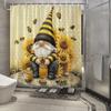 Adorable Beekeeper Gnome Shower Curtain - Waterproof, Mildew-Resistant With Sunflower And Honeycomb Design For A Fun Bathroom