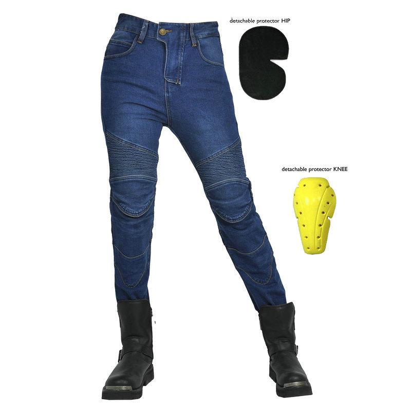 VOLERO Women's Casual Retro Stretch Motorcycle Jeans: Biker Pants for Racing & Anti-fall Protection