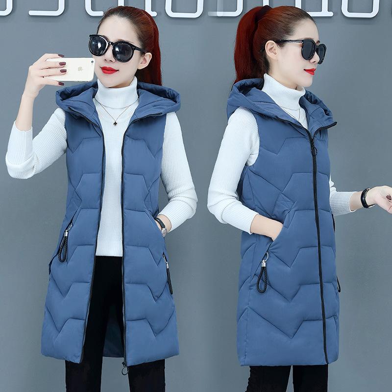 Women's Fashion Winter  Waistcoat Coats & Jackets Thick Stand Collar Solid Color Cotton Vest Duck Down Jacket Sleeveless