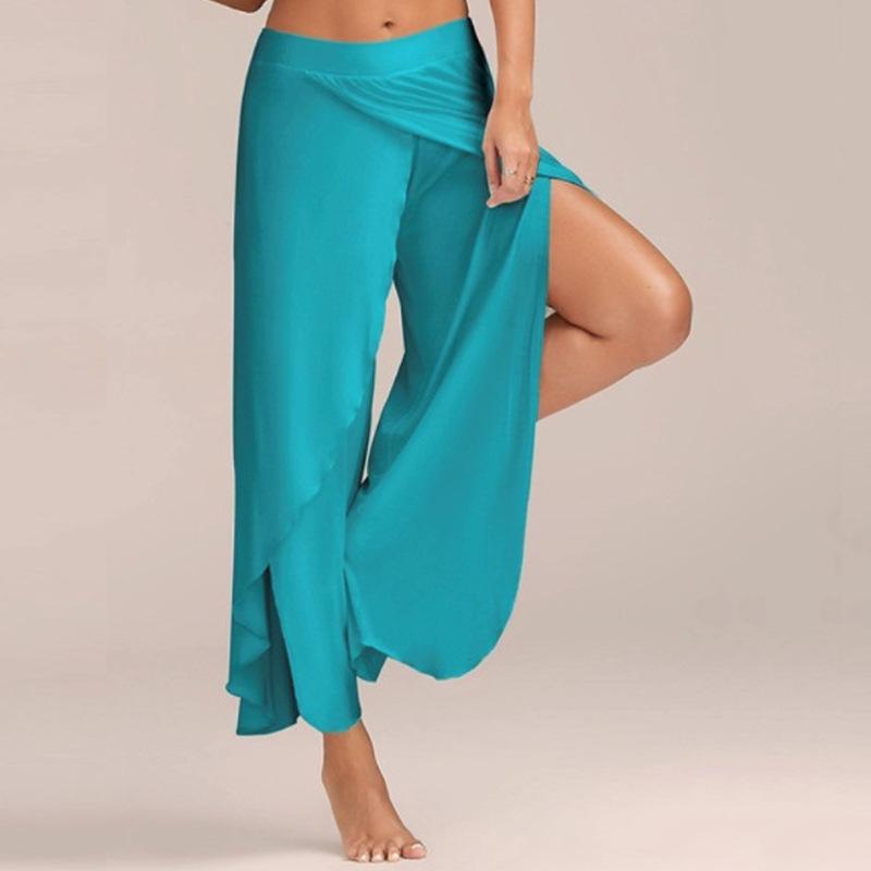 Pantaloni da Yoga Estivi Sexy a Gamba Larga Incrociati da Donna Europei e Americani