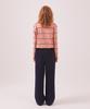 Minasu Mns Striped Cotton Collar T Shirt_Pink