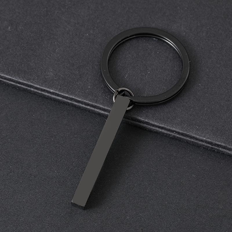 Laser-Printed Stainless Steel Cube Pillar Keychain Gift