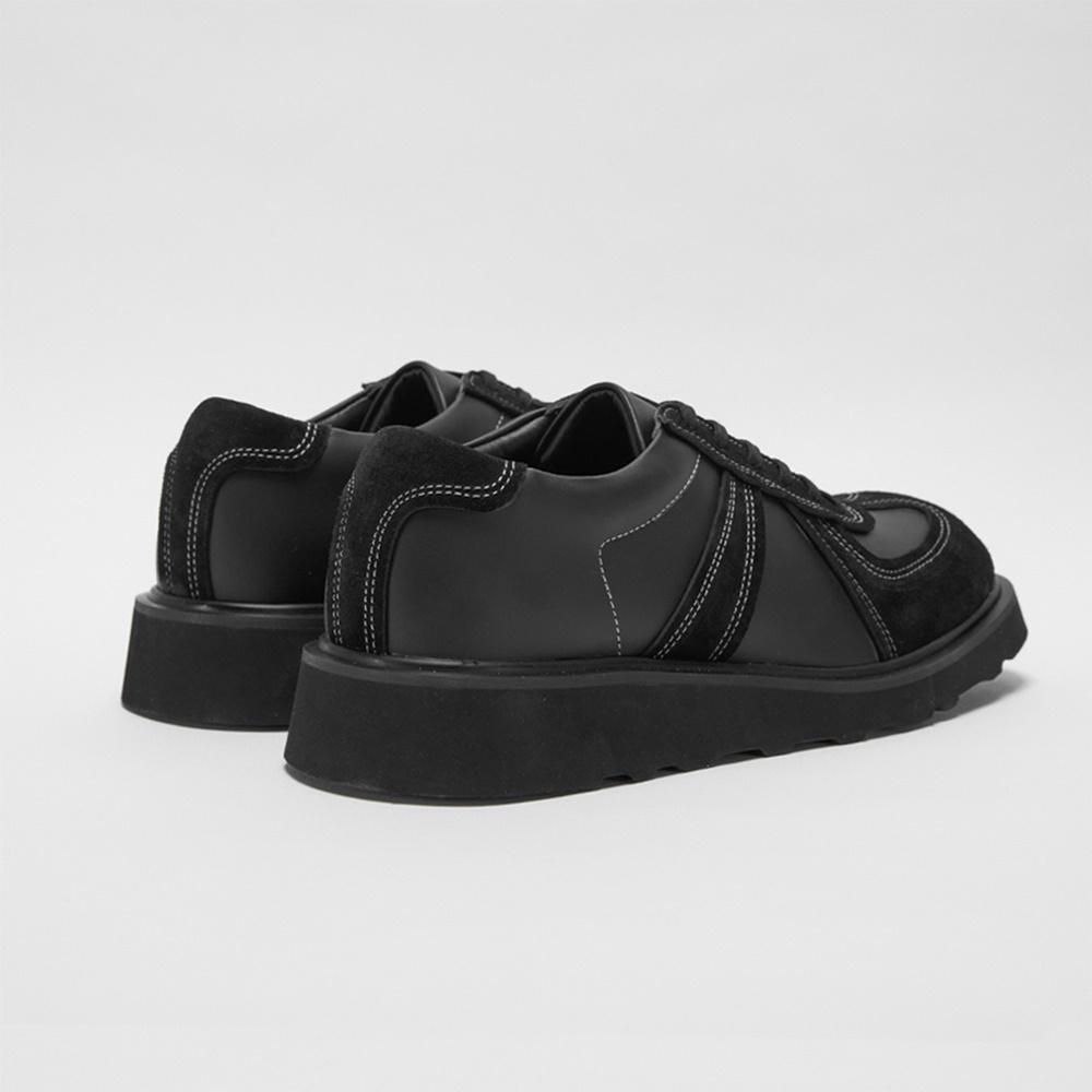 [ANALOG MOOD] German Army Bold Leather Sneakers (Black), AN24F2601, 7000031824, Popular Korean Shoes