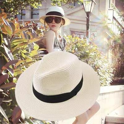 Summer Pepper Hat Women's Three-fold with British Jazz Versatile Big-brimmed Top Hat Travel Shade Sun Hat