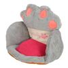 Cute Cat Paw Cushion Half Surrounded Office Chair Pillow Floor Cushion Pad for Bedroom Living Room Cafe Dorm Decor Grey