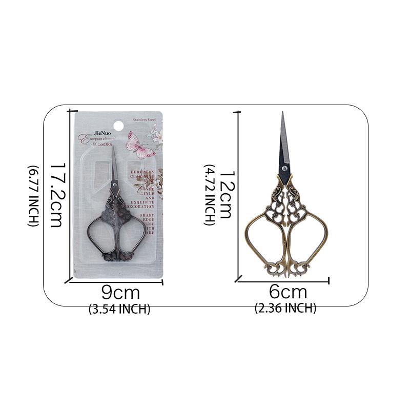 Stainless Steel Cross Stitch Light Luxury Small Scissors Baroque Style Vintage Scissors-Plum Vase Style