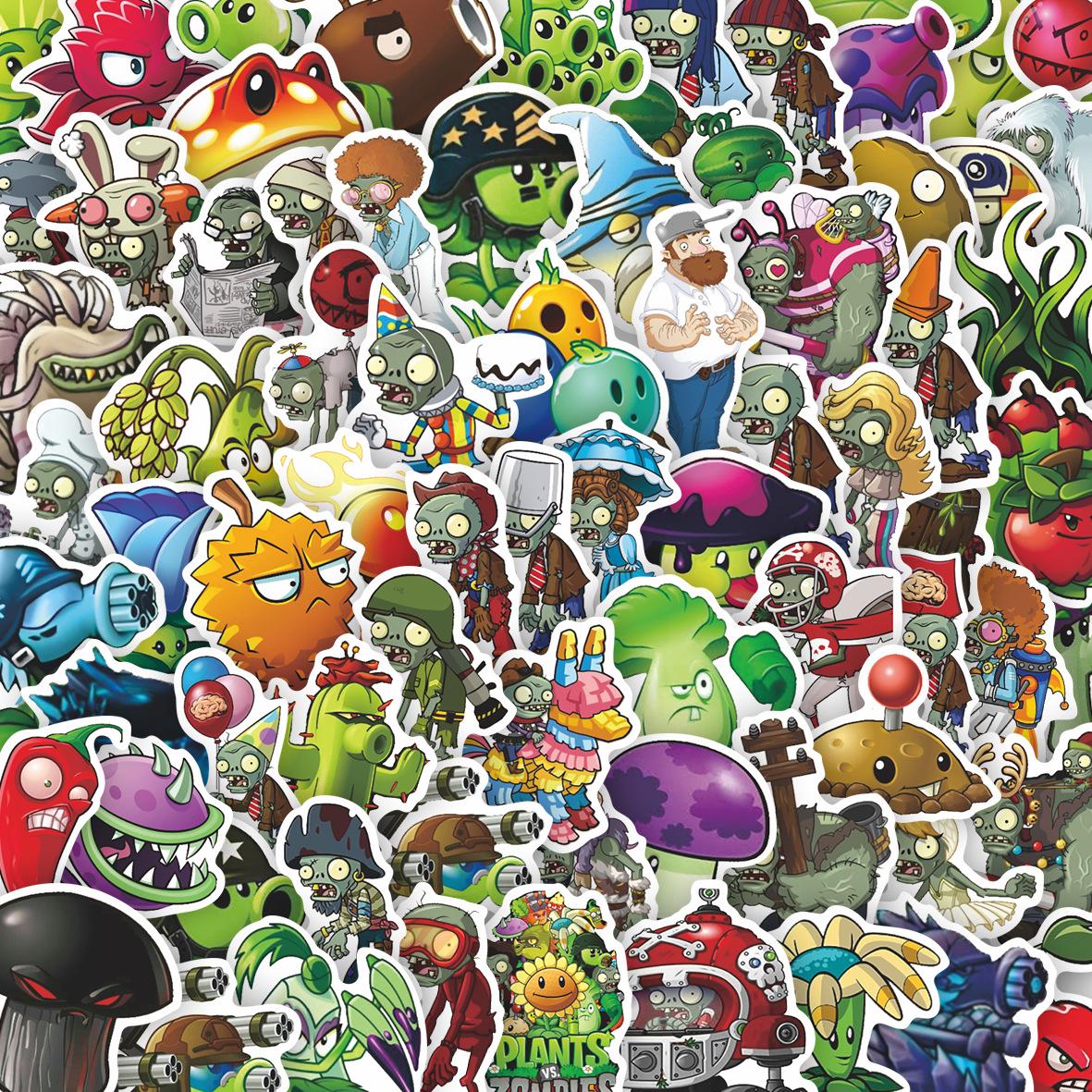 

78 Waterproof Plants vs. Zombies Stickers for Notebooks, Water Bottles, Luggage, and Phones серый