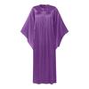 Women O Neck Batwing Sleeve Pleating Casual Long Oversized Dress Robes