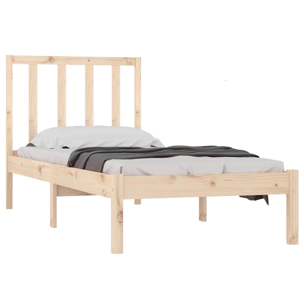 Solid Wood Bed Frame without Mattress 75 x 190 cm Pine Wood
