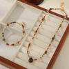 Maillard handmade old money wind tiger's eye stone beaded necklace high-end light luxury original design autumn and winter sweater chain