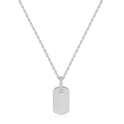 [Anihaye] Glam Military Name Tag 925 Silver Necklace N037-02H