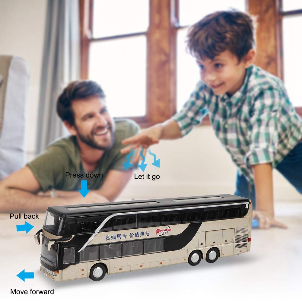 Crazy Electric Bus Toy Alloy Bus Model Toy with Music for Kids Sale! Double-Decker 150 Double-Decker (Gold)