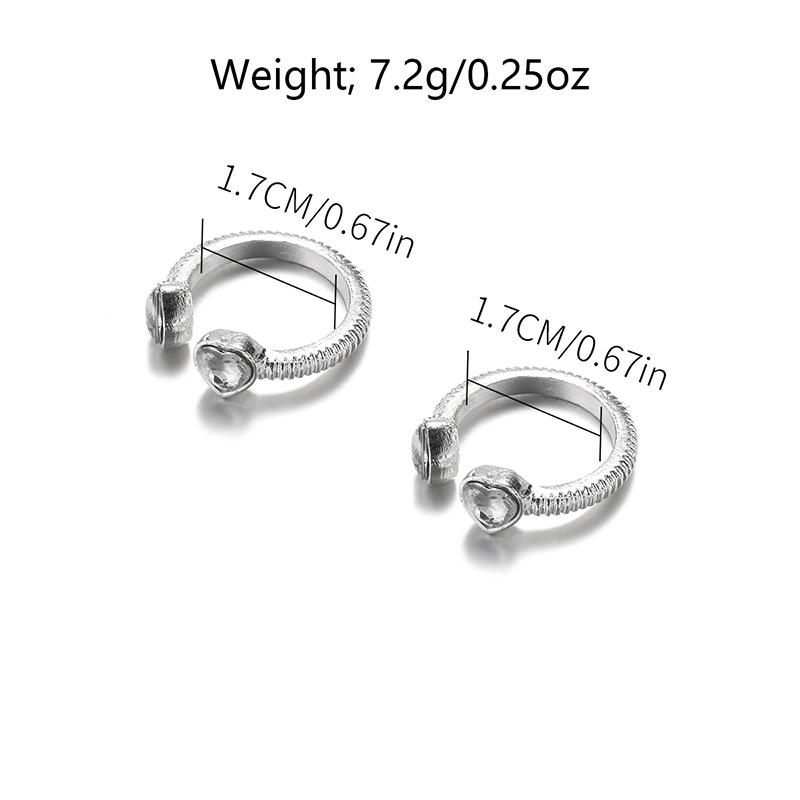 

Diamond-set couple ring jewelry personalized alloy love ring niche ring women